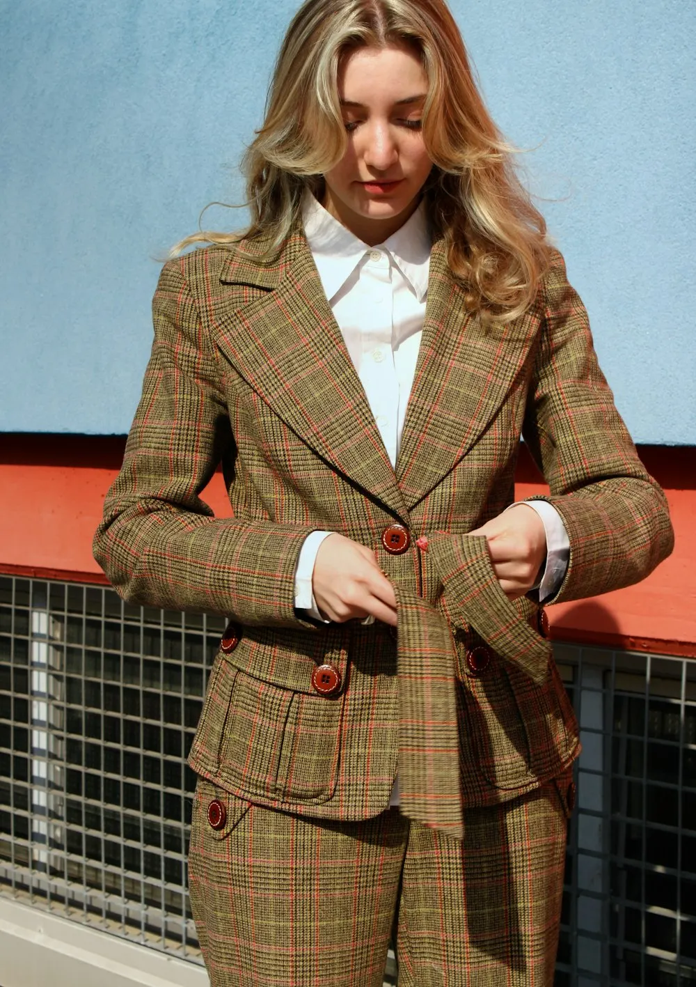 Traje de tweed a cuadros
