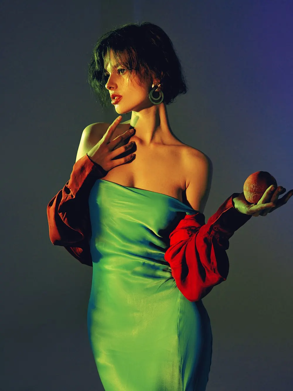 Vestido de satén verde